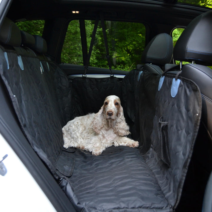 Hundedecke Auto Rückbank - Autoschondecke Hund Rücksitz in edler Lederoptik- ISOFIX-kompatibel, ruts