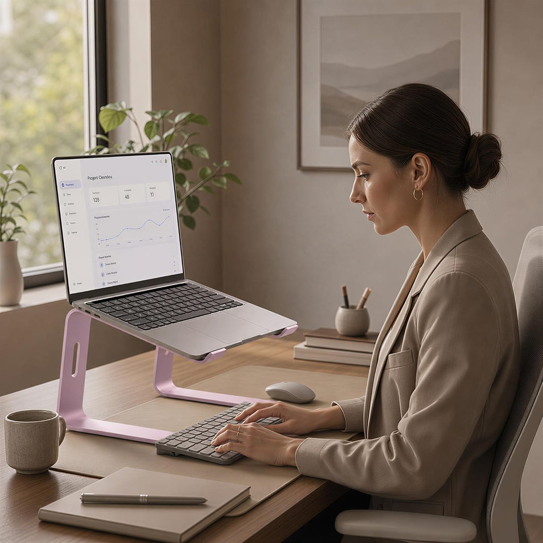 Orionstar Laptop Ständer, Ergonomischer Laptop Stand für Schreibtisch, Aluminium Laptop Halterung mi