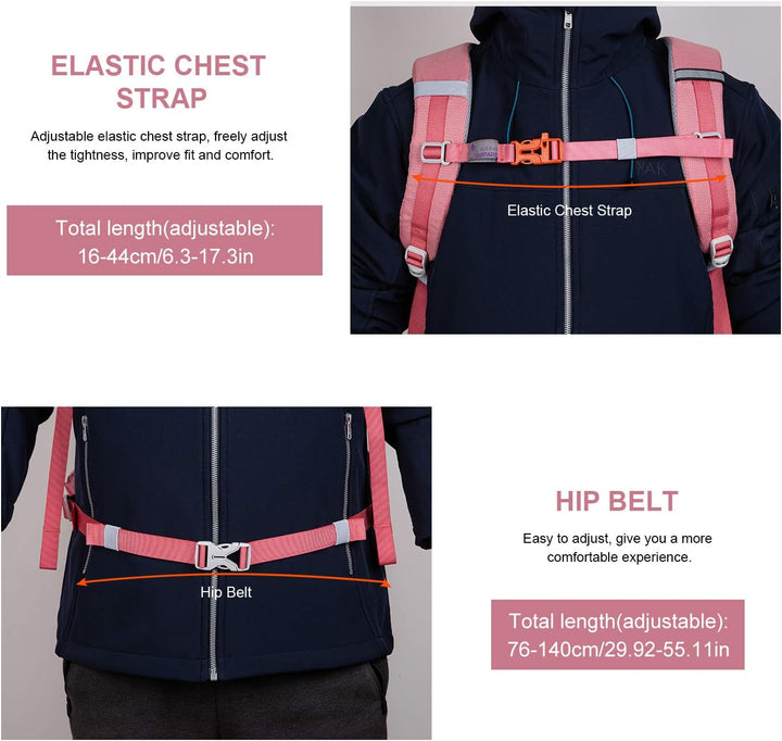 MOUNTAINTOP 35L Wanderrucksack Herren Damen Reiserucksack Trekkingrucksack Leicht Outdoor Camping Ru