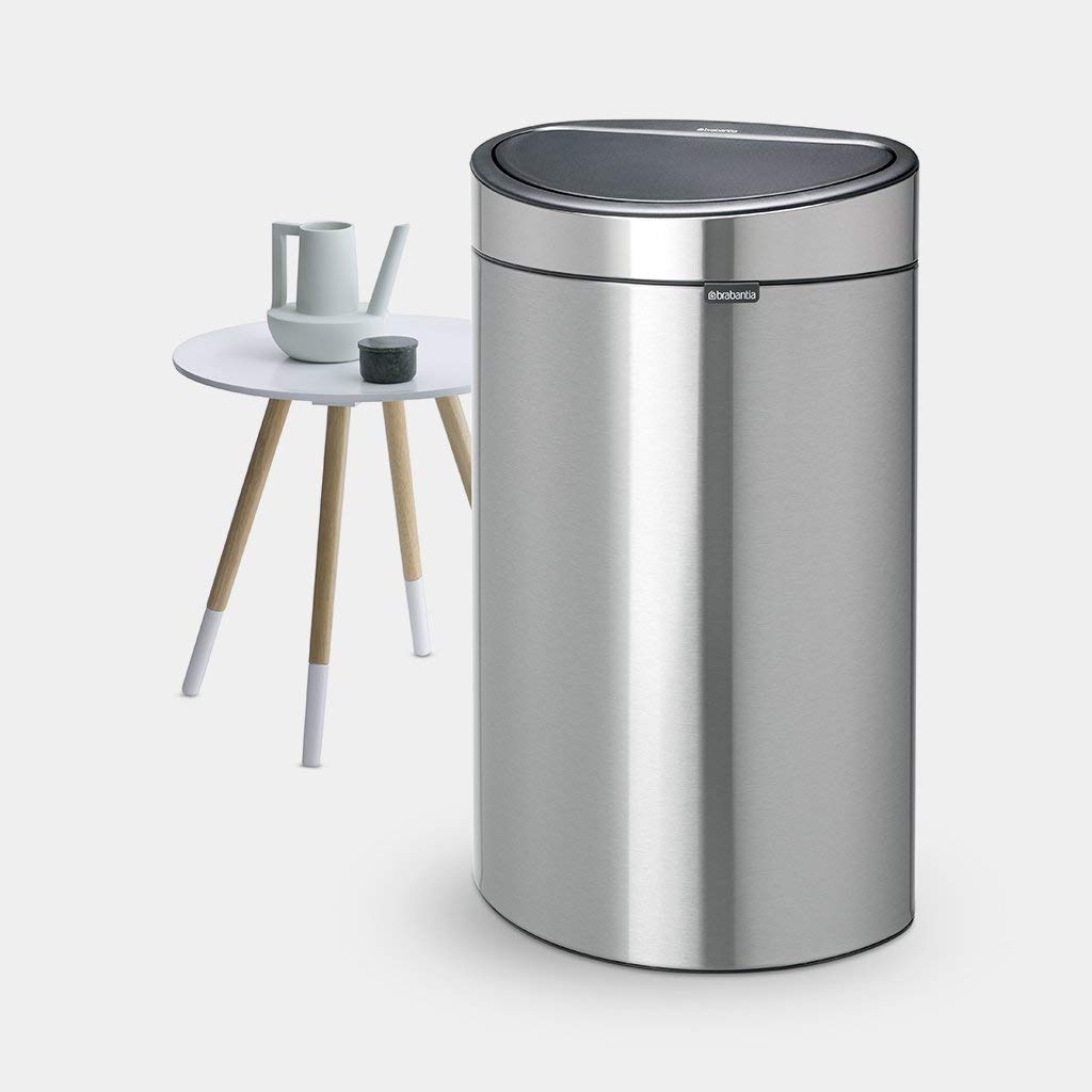Brabantia 114823 Touch Bin New mit herausnehmbaren Kunststoffeinsatz, 40 L, Edelstahl, matt steel, 3