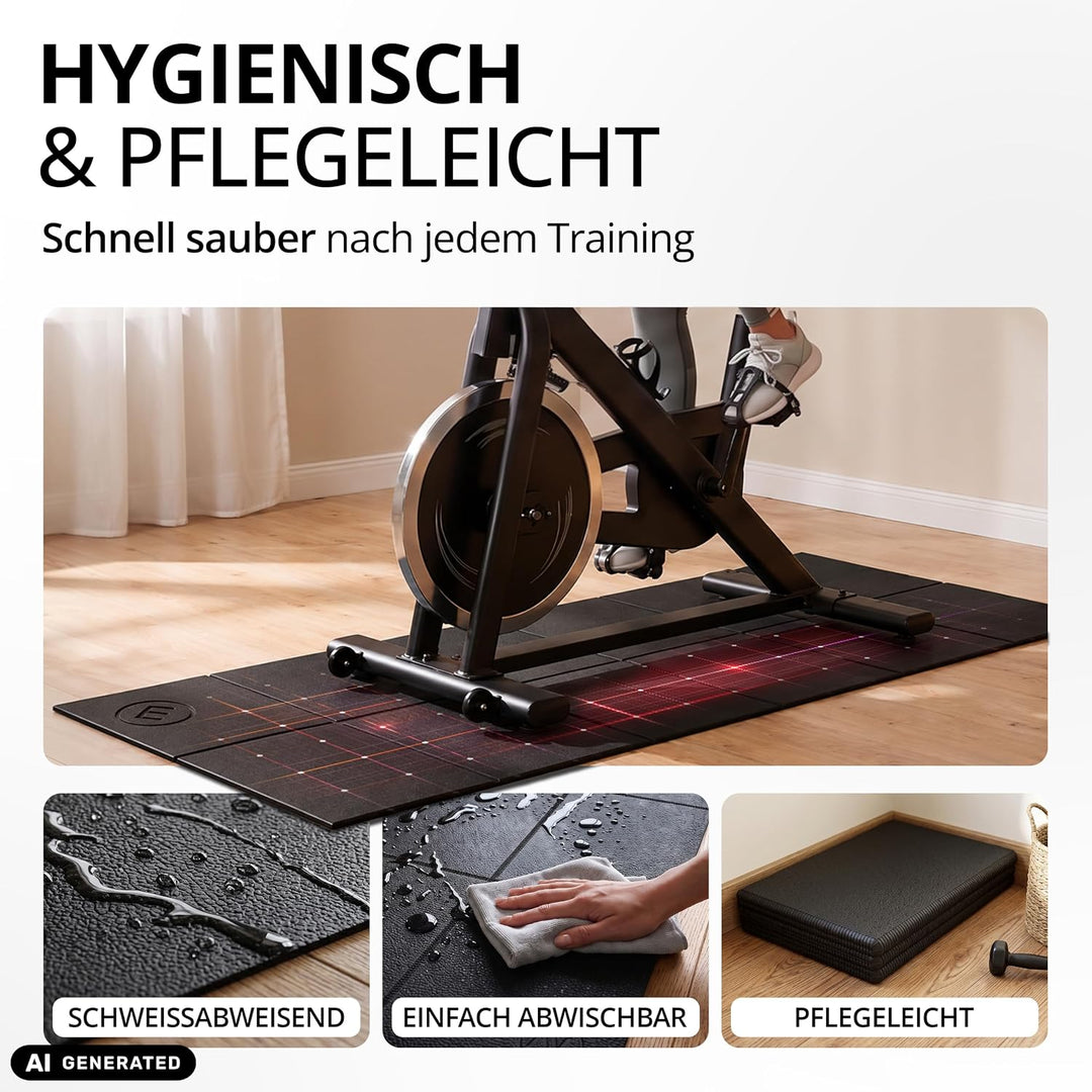 bemaxx Bodenschutzmatte Fitness PVC - für Fitnessgeräte Sportgeräte Laufbandmatte rutschfest, Unterl