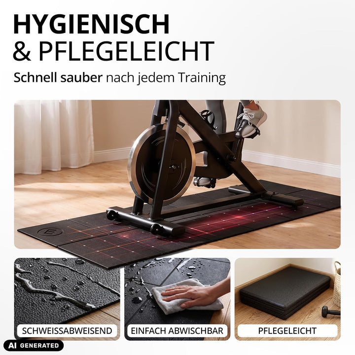 bemaxx Bodenschutzmatte Fitness PVC - für Fitnessgeräte Sportgeräte Laufbandmatte rutschfest, Unterl