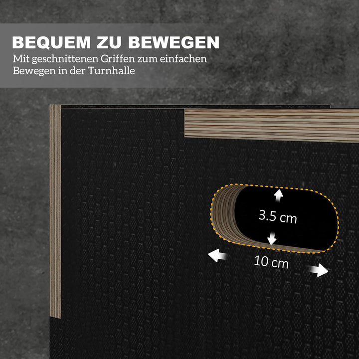 SPORTNOW 3 in 1 Plyo Box, Sprungbox aus Holz, Plyometric Plattform mit Griff, Plyometrisches Trainin