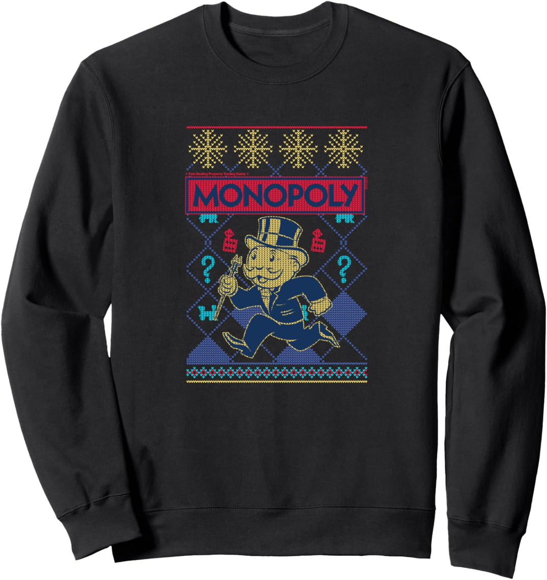Monopoly Christmas Ugly Sweater Style Sweatshirt