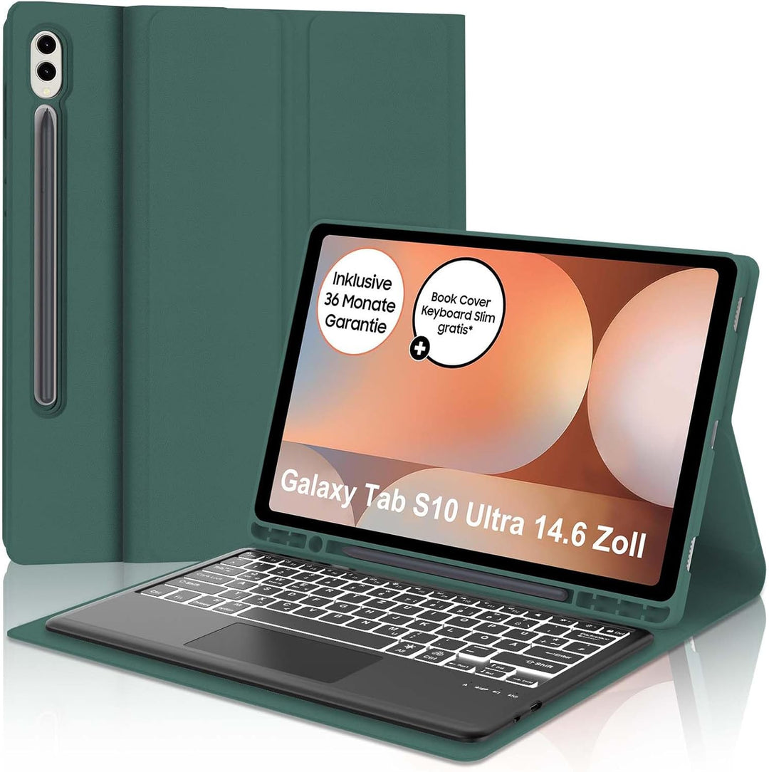 IVEOPPE Tastatur für Samsung Galaxy Tab S10 Ultra 2024, Hülle mit Tastatur Galaxy Tab S10/S9 Ultra,