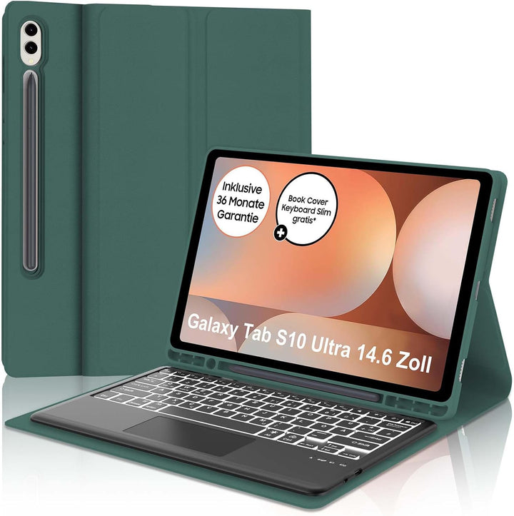 IVEOPPE Tastatur für Samsung Galaxy Tab S10 Ultra 2024, Hülle mit Tastatur Galaxy Tab S10/S9 Ultra,
