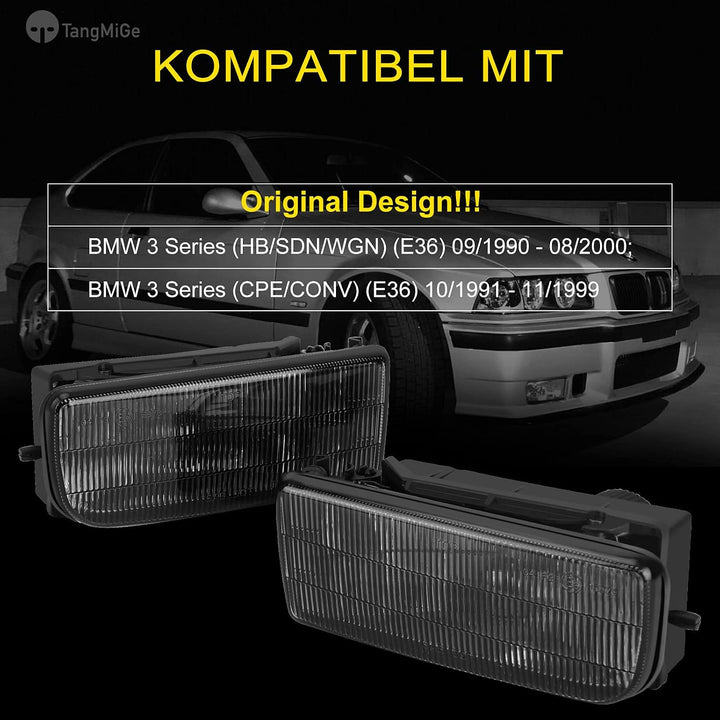 TangMiGe Nebelscheinwerfer für BMW E36 3er HB SDN WGN CPE CONV, (318i 318is 318ti 320i 323i 323is 32