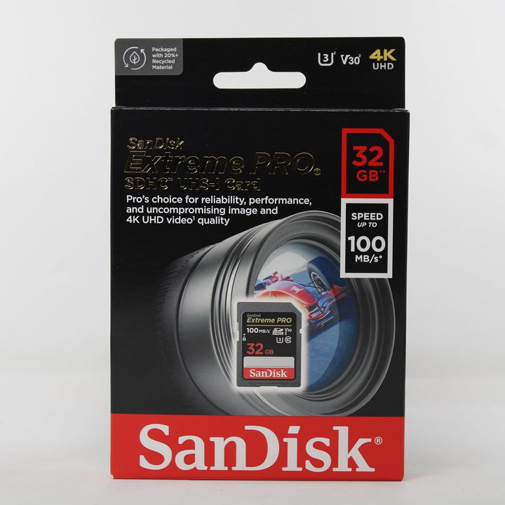 SanDisk Extreme PRO SDHC UHS-I Speicherkarte 32 GB (V30, Übertragungsgeschwindigkeit 95 MB/s, U3, 4K