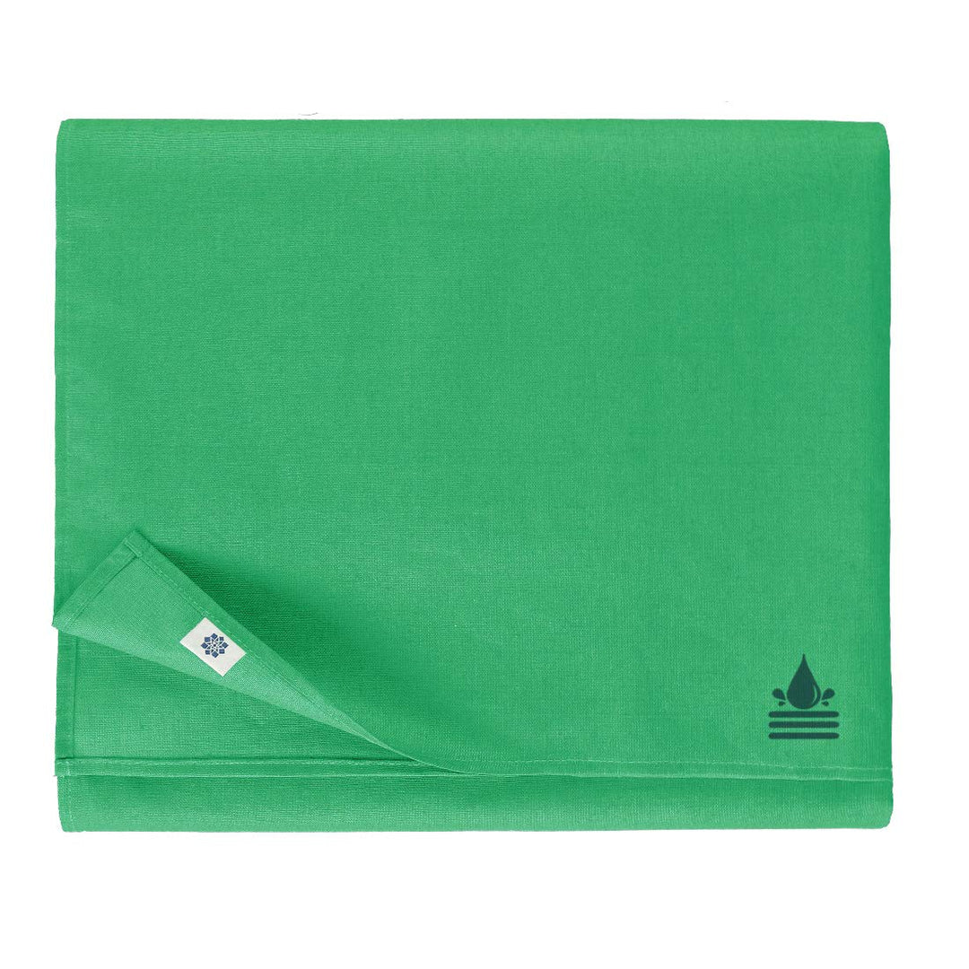 Linen &amp; Cotton Tischdecke Wasserdicht Wachstuch Gartentischdecke Adele - 100% Leinen, Grün (100 x 14