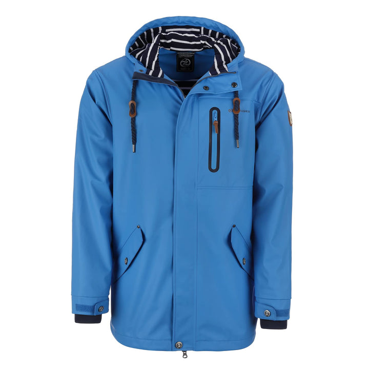Dry Fashion Herren PU-Parka Lübeck - Regenjacke Herren Wasserdicht Winddicht Reissverschluss Outdoor
