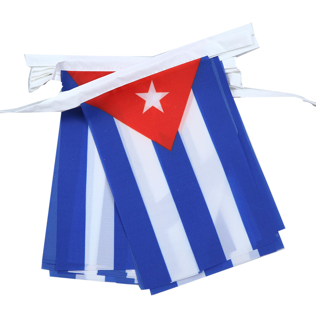 AZ FLAG FAHNENKETTE Kuba 12 Meter mit 20 flaggen 45x30cm- KUBANISCHE Girlande Flaggenkette 30 x 45 c