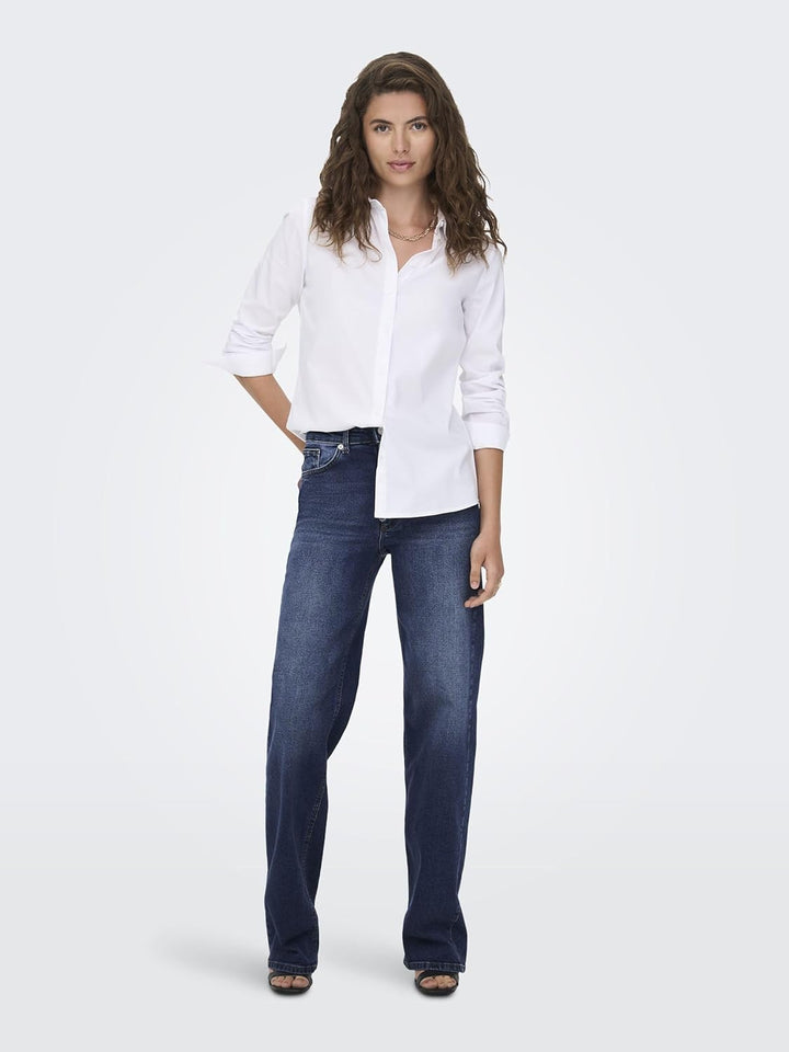 ONLY Female Weit geschnitten ONLJuicy Wide High Waist Jeans 26W / 34L Dark Blue Denim, 26W / 34L Dar