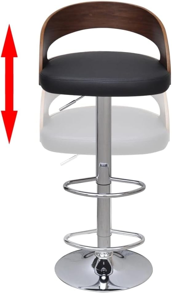 vidaXL 2X Bugholz Barhocker Barstuhl Bistrohocker Tresenhocker Küchenhocker Schwarz und Dunkelbraun,