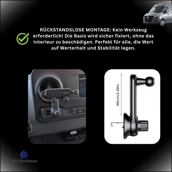 Generisch Logic Mount Handyhalterung für Mercedes Sprinter (2019-2026) – Speziell für MBUX Linkes Fa