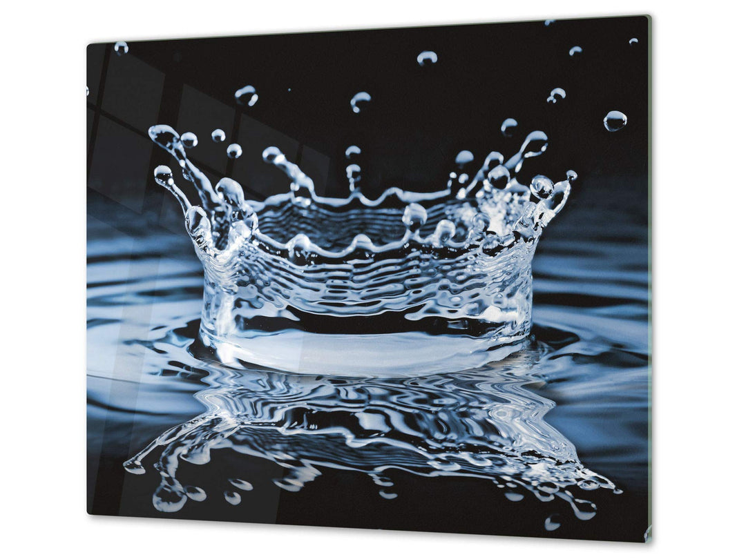 Küchenbrett aus Hartglas und Induktionskochplattenabdeckung – Schneideplatten SINGLE mit 60 x 52 cm