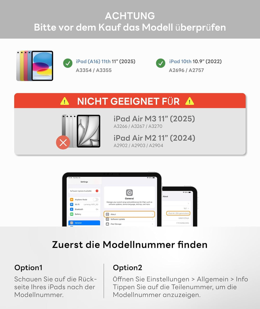 eip Magnetix Tastaturhülle für iPad (A16) 11./10. Gen (2025/2022), mit patentierten Stylus-Shortcuts