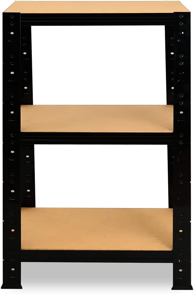 shelfplaza® 90x45x45cm Black Schwerlastregal schwarz/Metallregal schwarz 3 Böden à 175kg Tragkraft/L