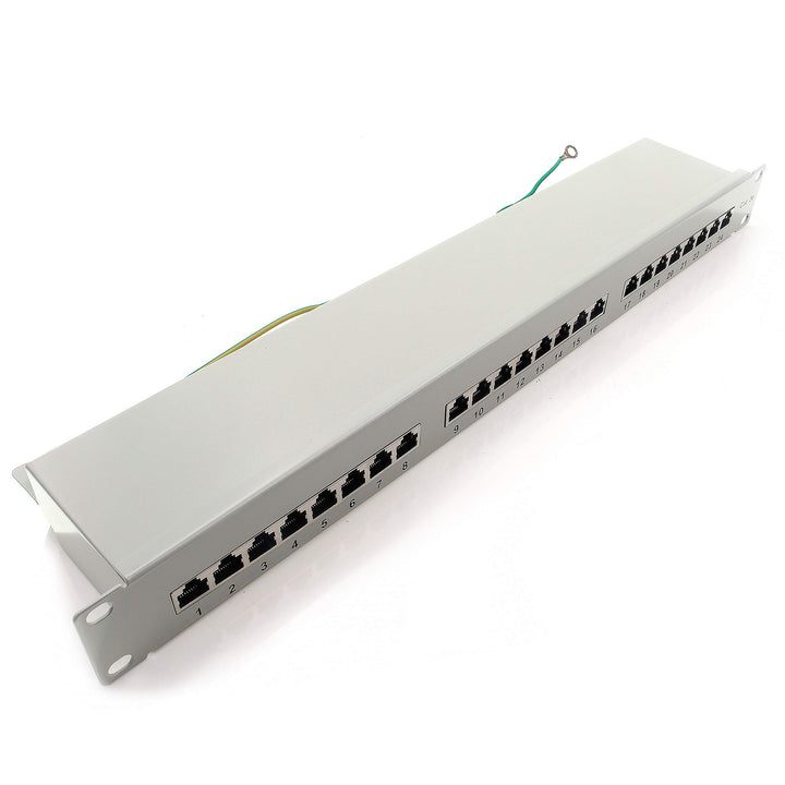 1aTTack.de 367455 Patchpanel CAT5e 24 Port weiss Verteilerfeld LSA+ Anschlusstechnik Netzwerk Vertei