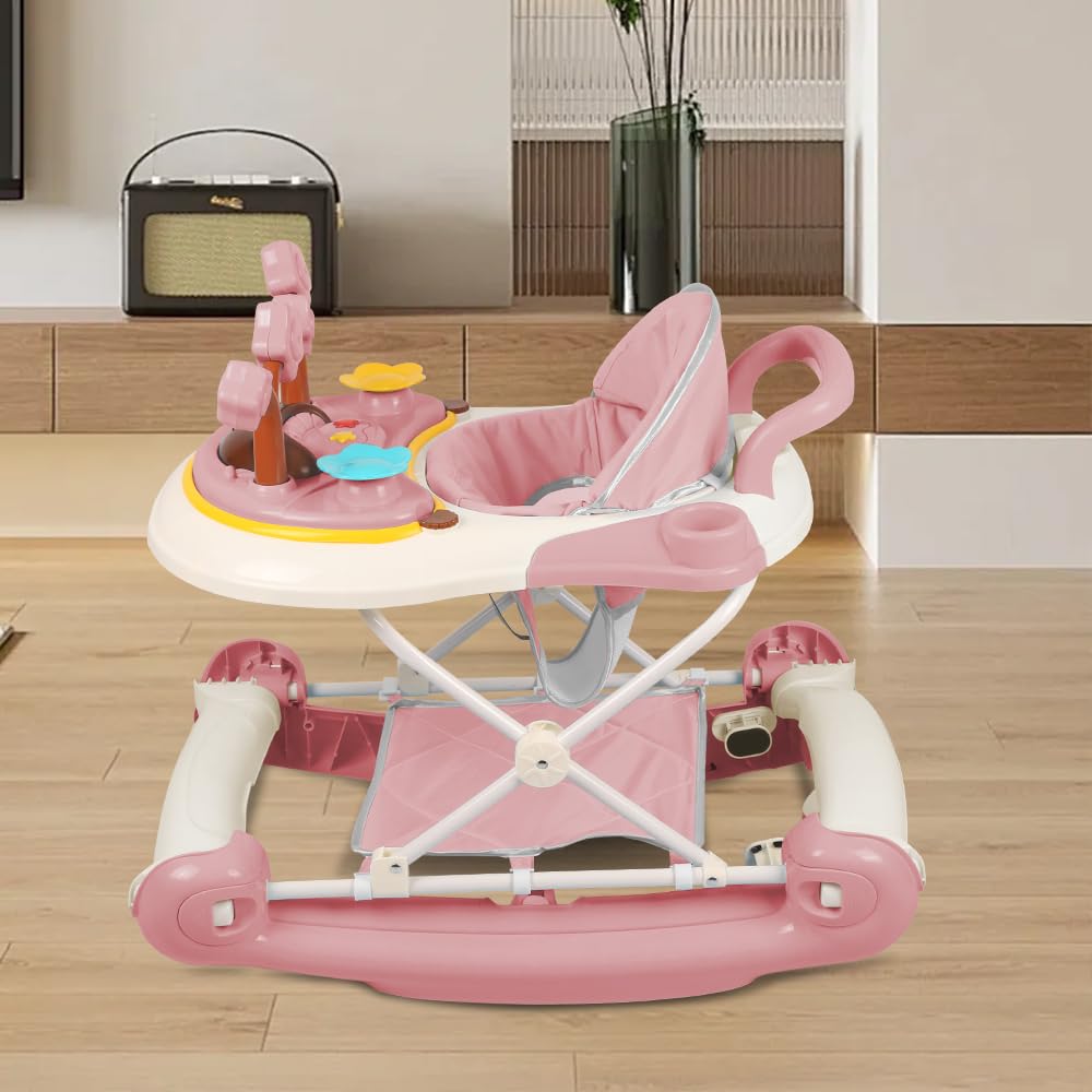 5-in-1 Lauflernhilfe für Babys, 5 Höhenverstellung und Klappbar, Gehfrei Babywalker ab 6 Monate, bis