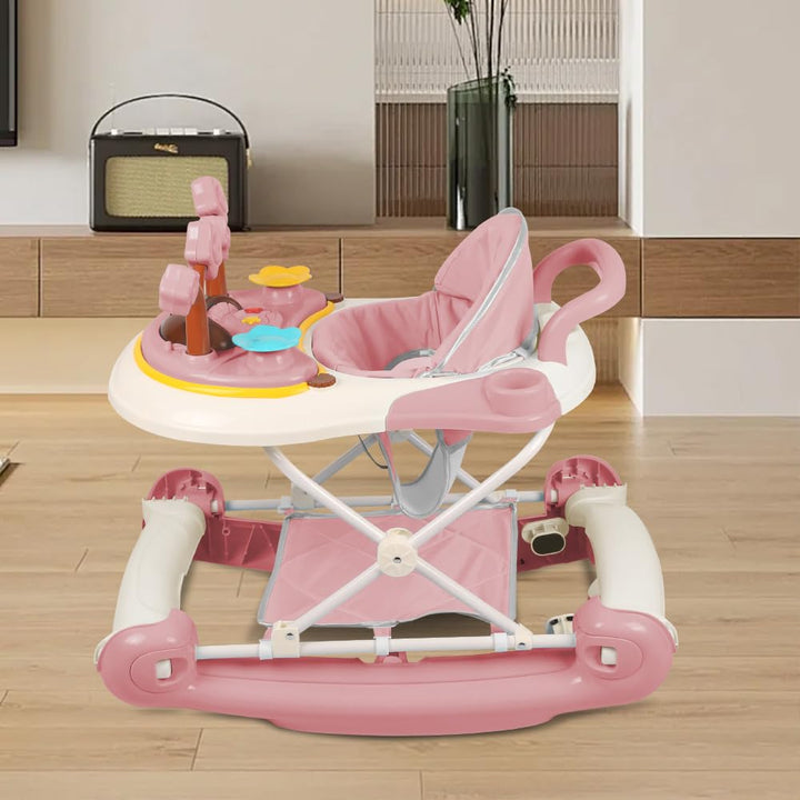 5-in-1 Lauflernhilfe für Babys, 5 Höhenverstellung und Klappbar, Gehfrei Babywalker ab 6 Monate, bis