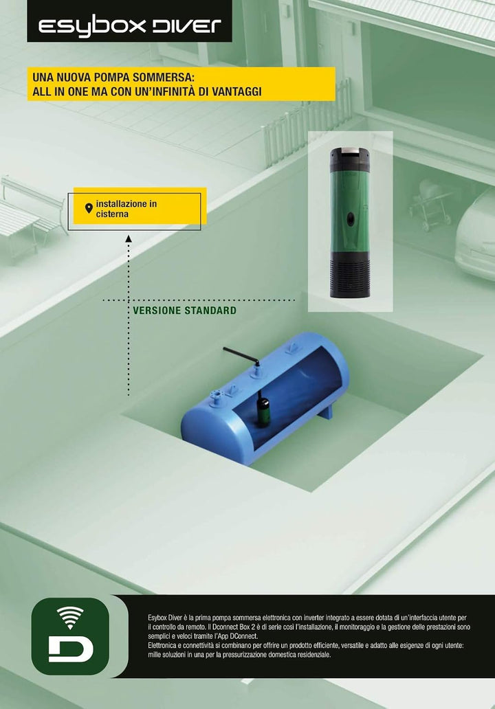 DAB ESYBOX DIVER Einphasige Mehrstufige elektronische Tauchpumpe 7 Zoll mit integriertem Wechselrich