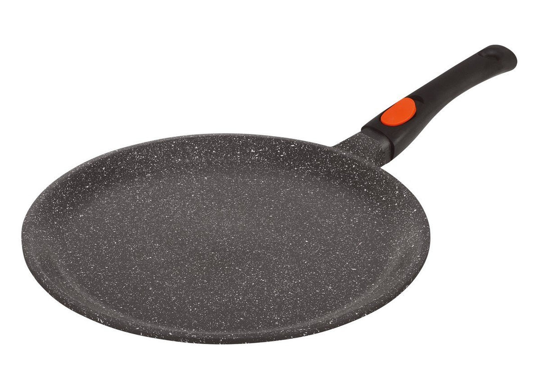 Kamberg 0008052 – Crêpepfanne 32 cm – Abnehmbarer Griff – Aluminiumguss – Beschichtung in Steinoptik