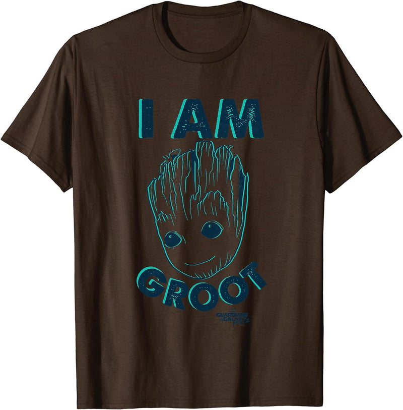 Kids Marvel Guardians Vol. 2 I Am Baby Groot Teal T-Shirt C1 12 Heather Grey