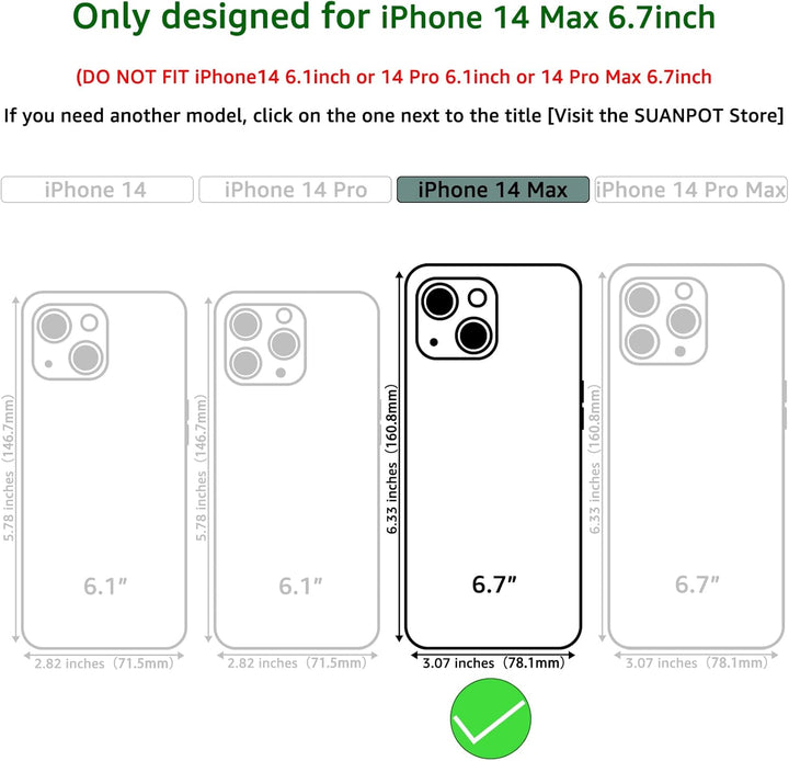 SUANPOT [RFID Schutz für iPhone 14 Plus 6.7" Hülle PU Leder Handyhülle Lederhülle Klapphülle Kartenf