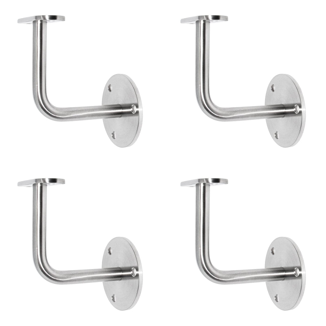 PRIOstahl Handlaufhalter Handlauf Wandhalter Handlaufstütze - 4 x Handlaufträger Flach an die Wand z