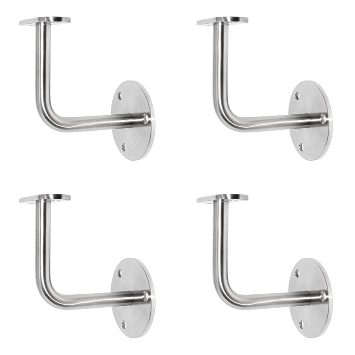 PRIOstahl Handlaufhalter Handlauf Wandhalter Handlaufstütze - 4 x Handlaufträger Flach an die Wand z