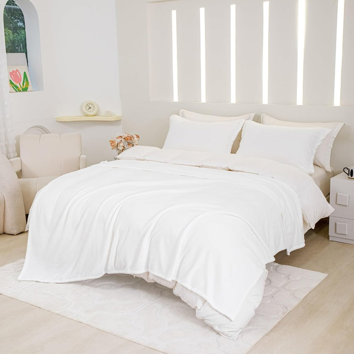 Kuscheldecke Flauschig Winter Warm Weiss Fleecedecke Kuscheldecke 180x200 Weich Kuschelig Flanell Wo