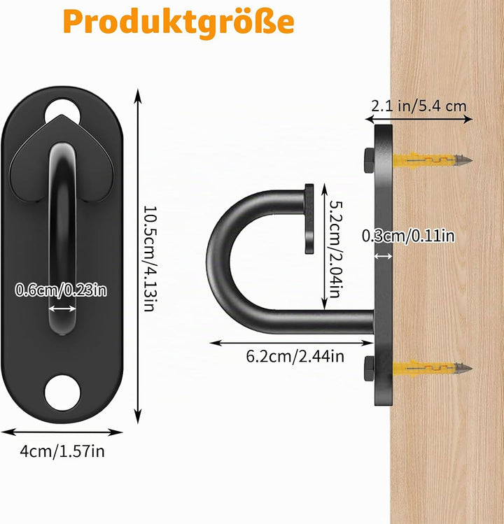 Fitness-Tau-Halterung 3 Stück, Wand &amp; Decken Anker Workout Wandhalterung, Widerstandsband-Wandanker,