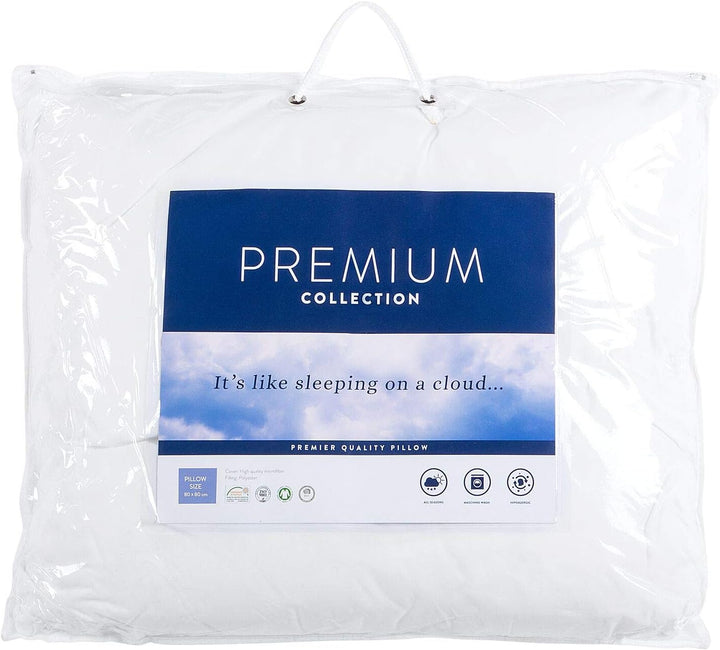 Kopfkissen 80x80 cm Mikrofaser weiss niedrig mit Polyester-Füllung Modern Errigal
