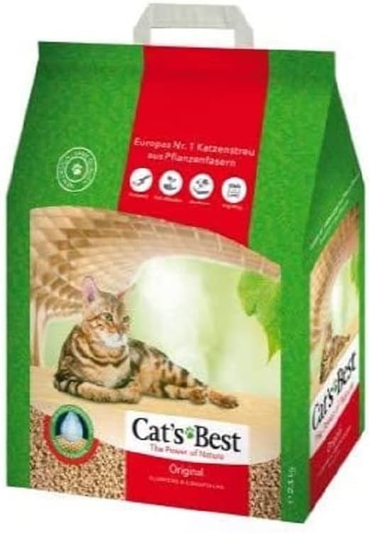 Cats Best Original Katzenstreu, Mega-Pack, 40 l (ca. 17,2kg) Klumpstreu aus 100% Naturholzfasern nim