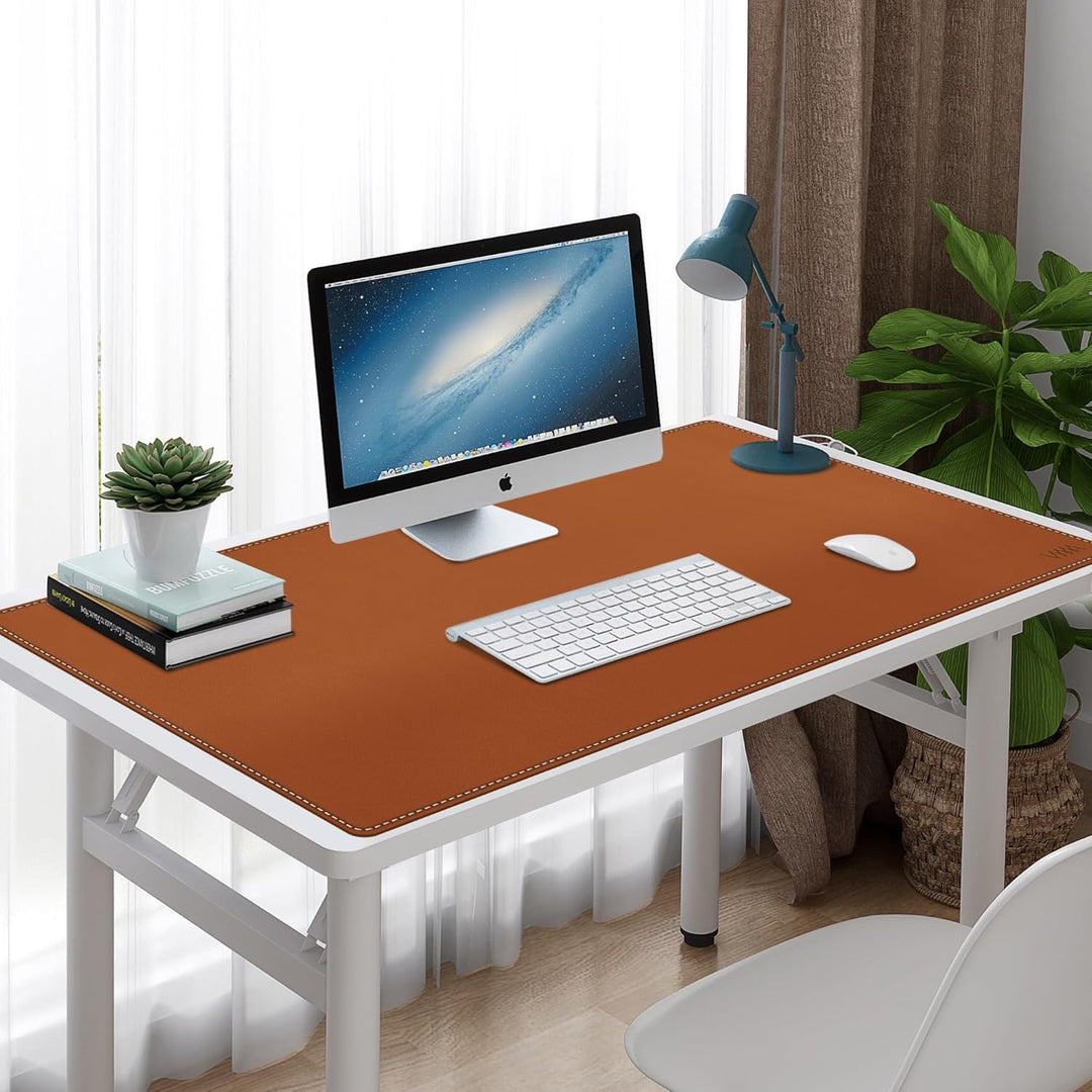 VYAAA Schreibtischunterlage Leder und Kork, 100 x 60cm Tischunterlage, Multifunktionales Laptop Mous