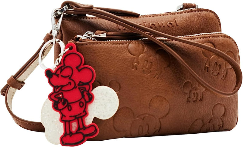 Desigual kleine Umhängetasche Schultertasche Mone All Mickey Linda 23WAYP01 Brown, Brown