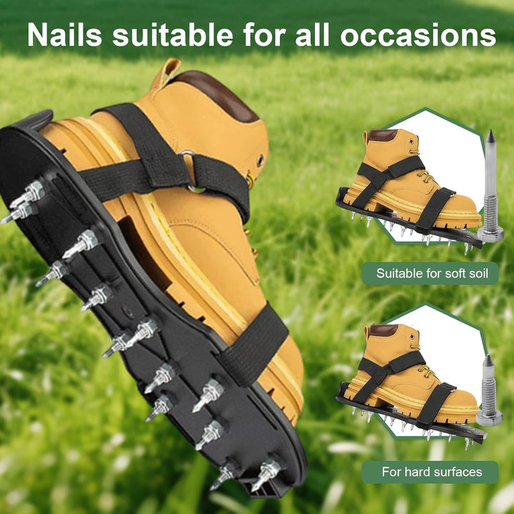 Nagelschuhe – Nagelschuhe Ausgleichsmasse mit 6 Riemen, Einfache Installation Rasenlüfter für Bodenl