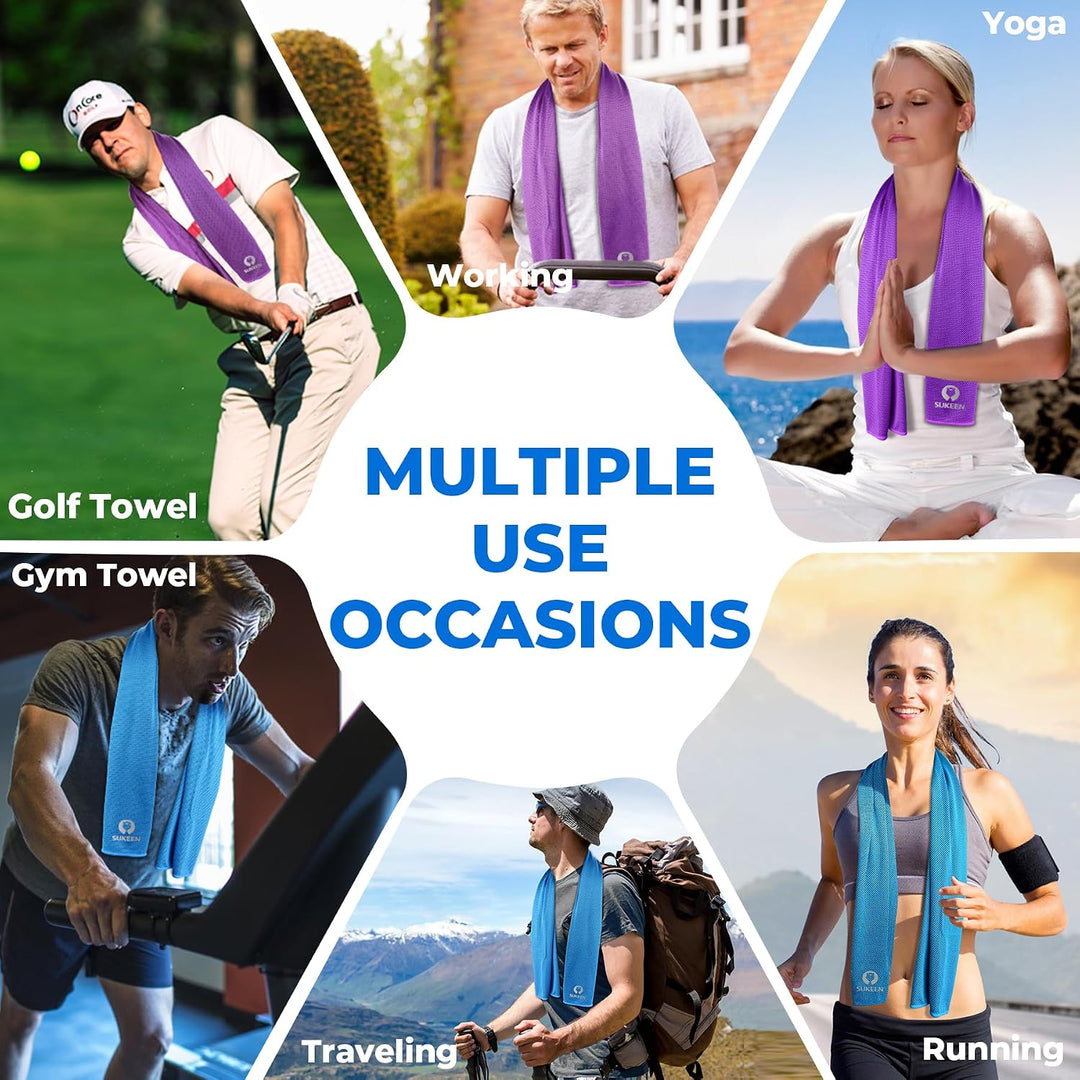 Sukeen Kühlendes Handtuch, Sport Cooling Towel für Hals und Körper, Schweisshandtuch schnelltrocknen