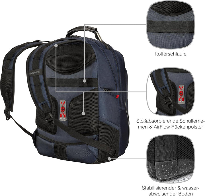 WENGER Pegasus Deluxe Laptop-Rucksack, Notebook 14 bis 16 Zoll, Tablet bis 10 Zoll, 25 l, Damen Herr
