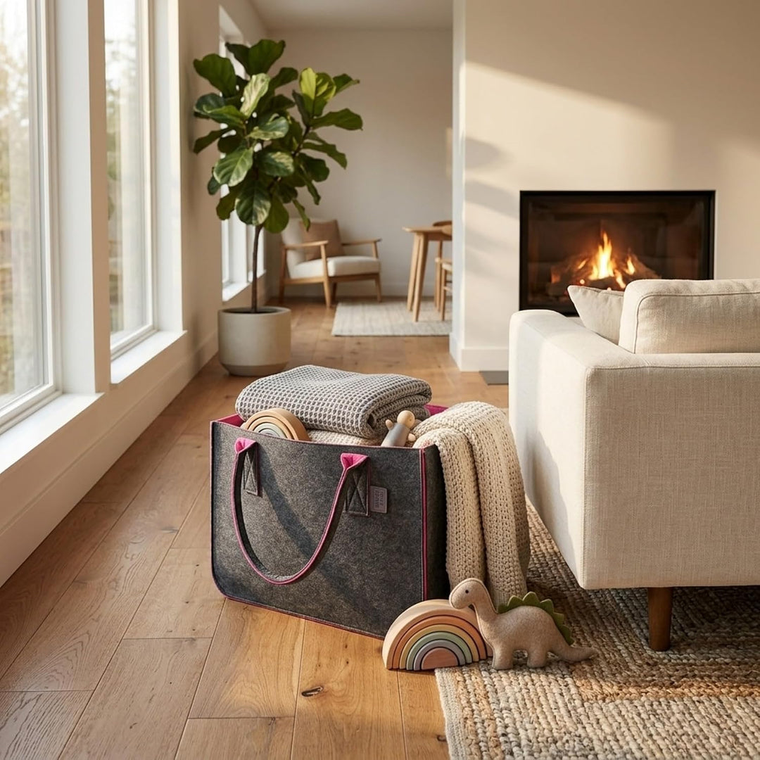 IDEA HOME Filztasche Valencia Shopper Gross-30 Liter Einkaufstasche XXL Zusammenklappbar Einkaufskor