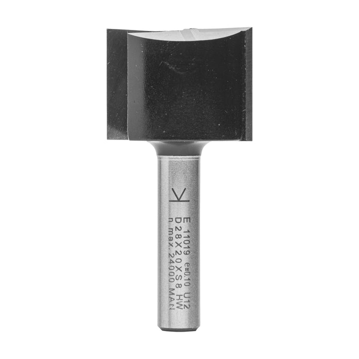 ENT 11019 Nutfräser HW, Schaft (S) 8 mm, Durchmesser (D) 28 mm, NL 20 mm, SL 32 mm, GL 52 mm, mit Ha