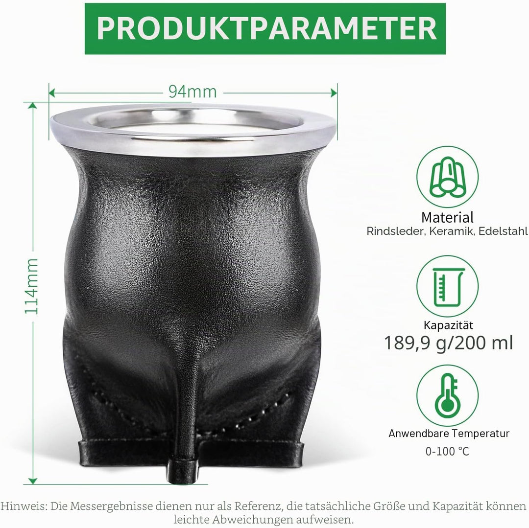 Argentinische Yerba Mate Teetasse mit Keramikfutter Strohhalm Teetasse Eine Bombilla Mate mit Reinig