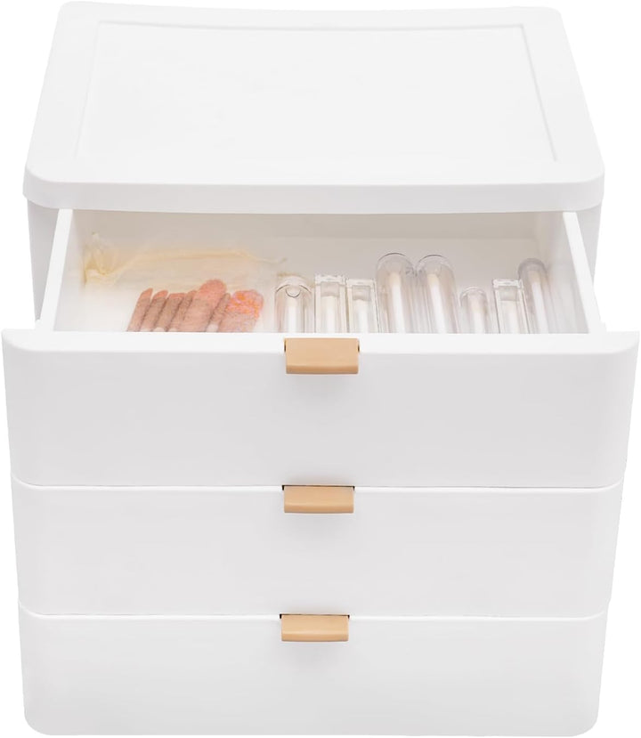 Aufbewahrungsbox mit 3 Schubladen, Schreibtisch Organizer Kosmetik Schubladenbox Desktop Schubladen