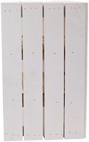12er Weisse Holzkiste mit 2 geflammten Mittelbrettern quer 50cm x 40cm x 30cm Obstkiste Weinkiste mi