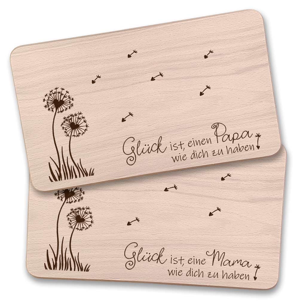 Graviertes Frühstücksbrettchen aus Buchenholz | Schönes Geschenk für Mama & Papa zum Geburtstag, Vat