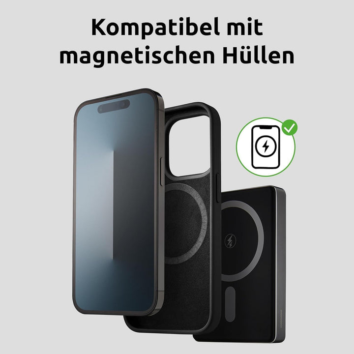Intenso MW10000 Magnetische Powerbank 10000 mAh – MagSafe kompatibel, Wireless Charging 15W, USB-C P
