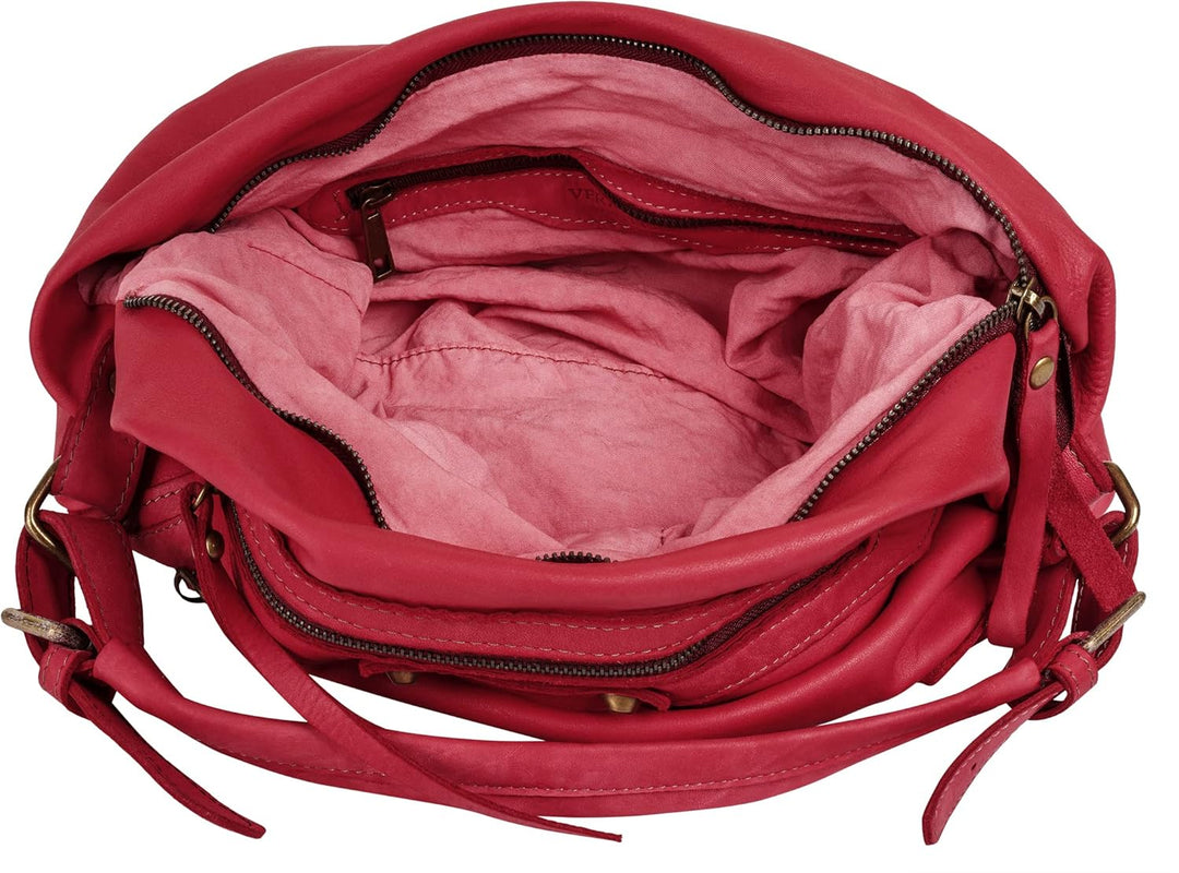 Samantha Look Shopper Echt Leder Damen | Made in Italy, geräumige Umhängetasche, Handtasche aus Lede