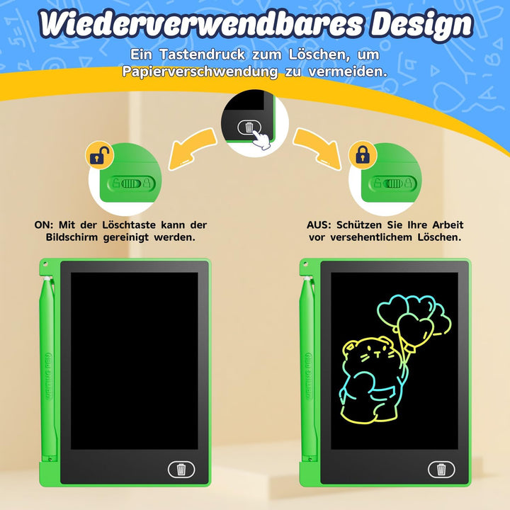 Electight 12 Stück 4.5 Zoll Klein LCD Schreibtafel für Kinder mit Haken, Tragbar Maltafel, Elektroni