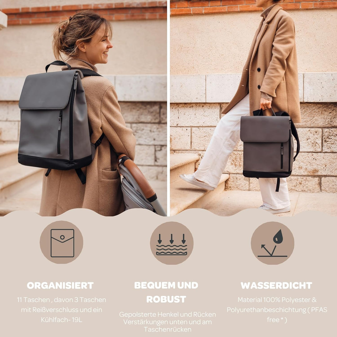 Béaba, Wickeltasche, Rucksack, Wasserdicht Anthrazit, Anthrazit