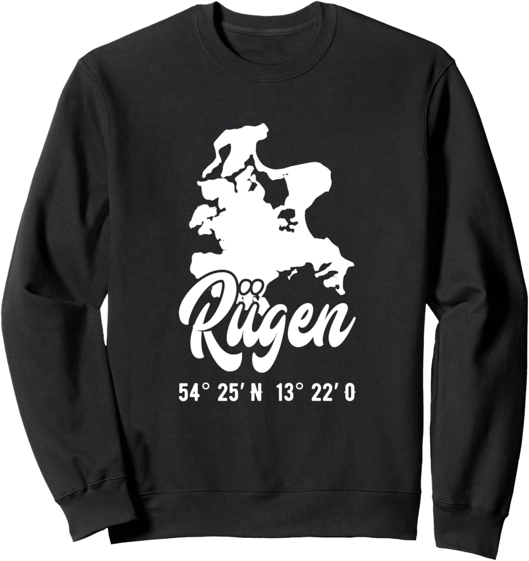 Rügen - Ostsee Insel Silhouette Koordinaten Sweatshirt